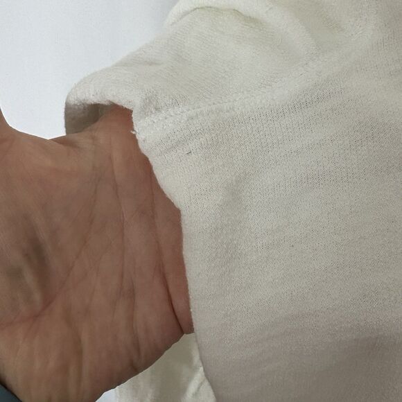 Talbots Quarter Zip Pullover White Womens Plus 1X Stretch Terry Knit Cotton - Picture 6 of 7